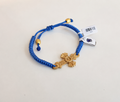 Pulsera Tejida con Cruz Dorada Ajustable