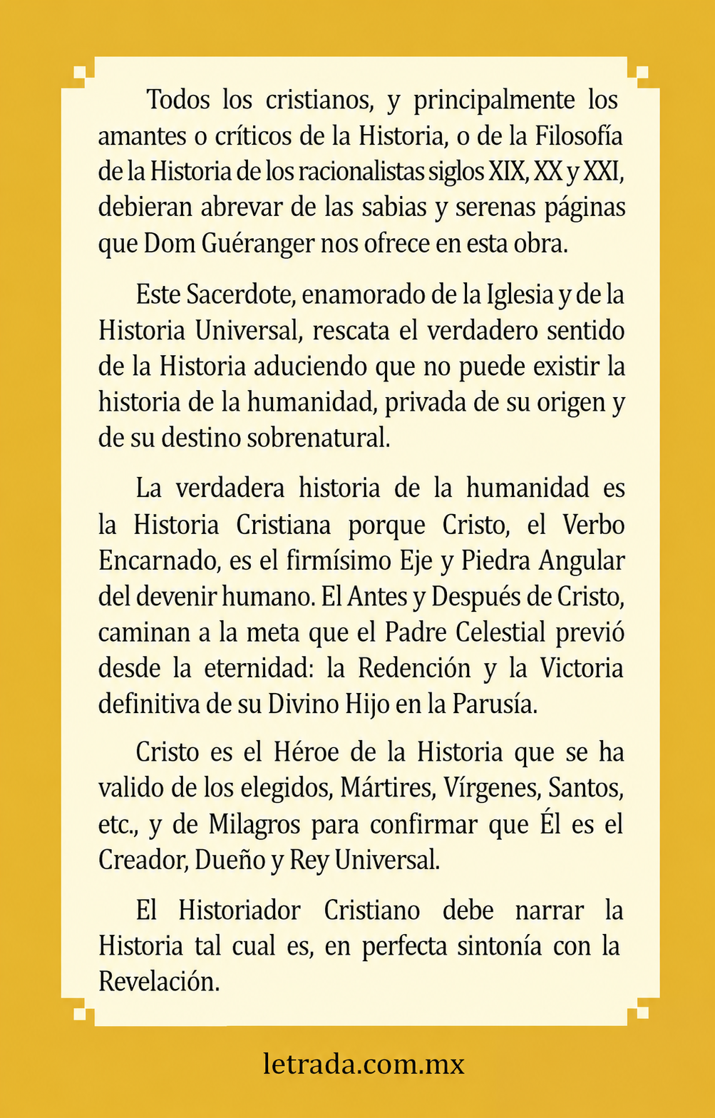 El Sentido Cristiano de la Historia