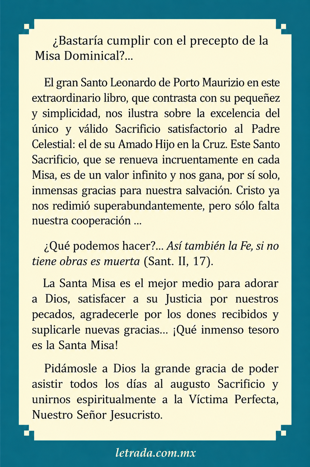 El Tesoro Escondido de la Santa Misa